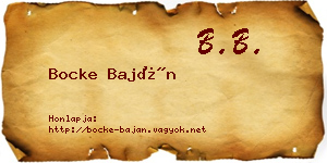 Bocke Baján névjegykártya
